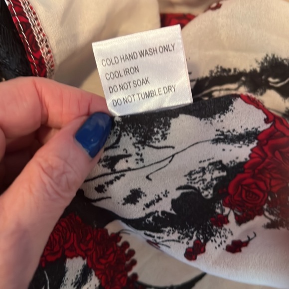 Goth Original Sin kimono top with black lace says size 10 fits M NWOT - Picture 8 of 9